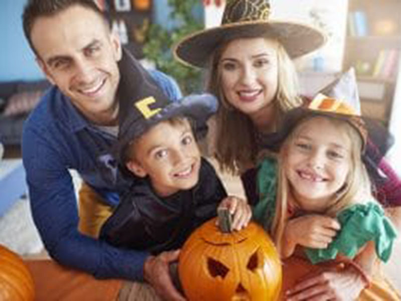 The family with a pumpkin