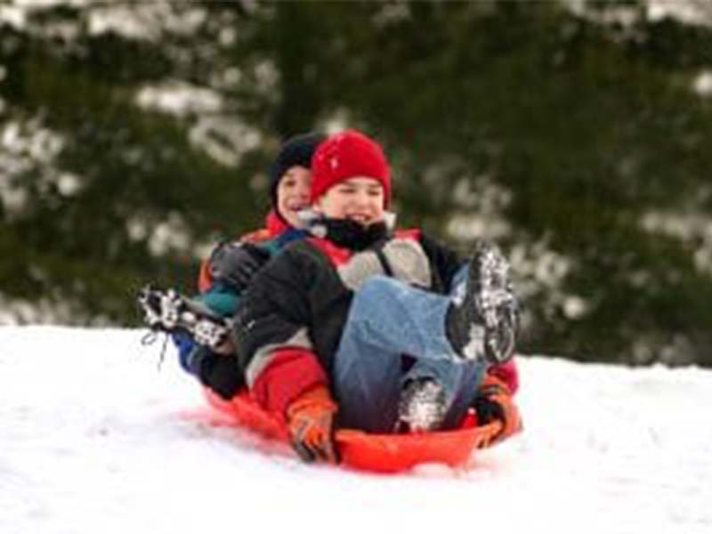 children playing in snow