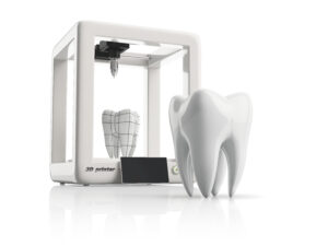 3d printer during work on the new tooth