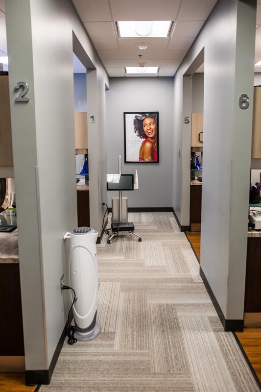 hallway of patient rooms at Cosmetic and Implant Dentistry of Kansas City